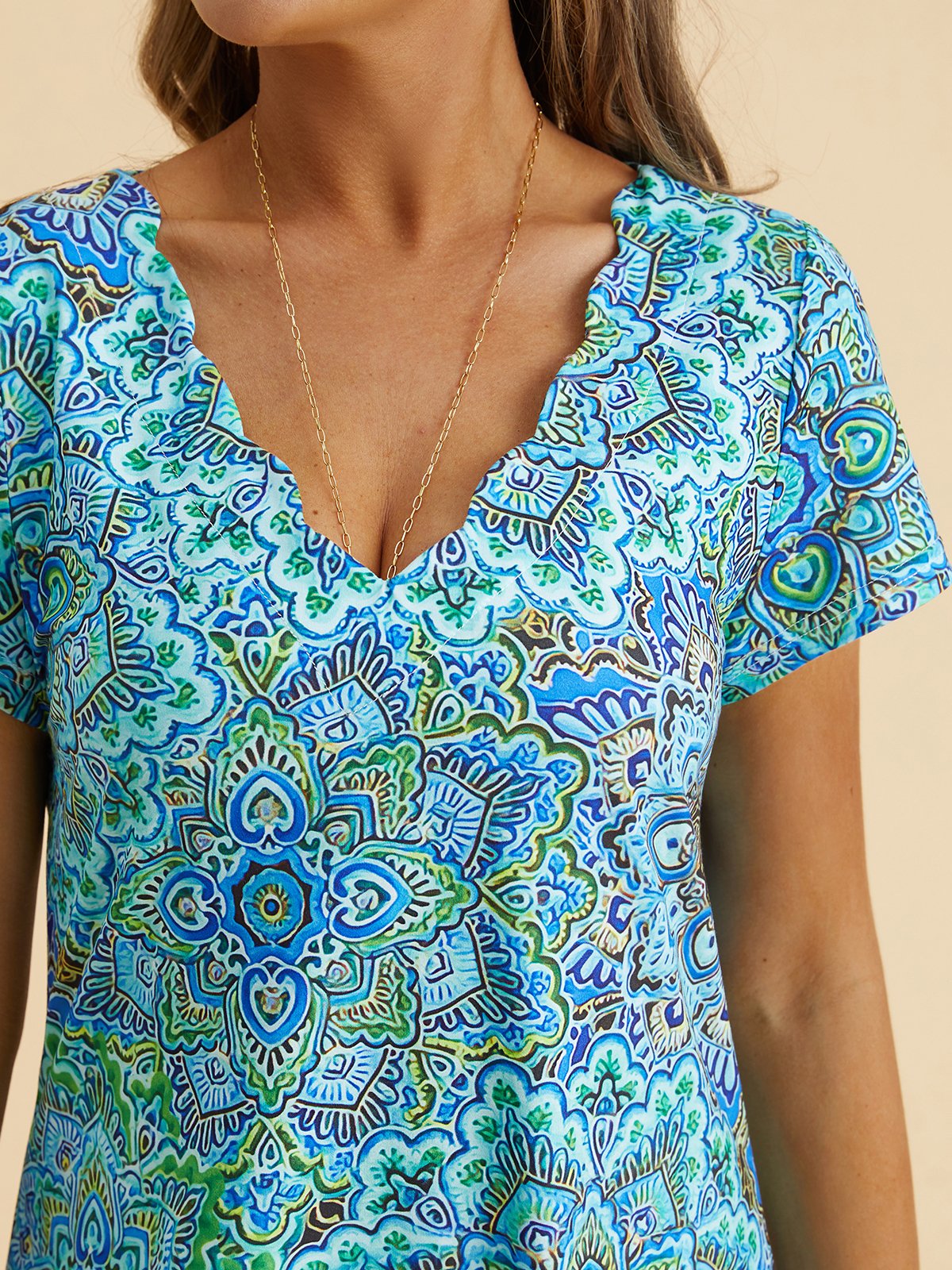 Casual V Neck Tribal Dress