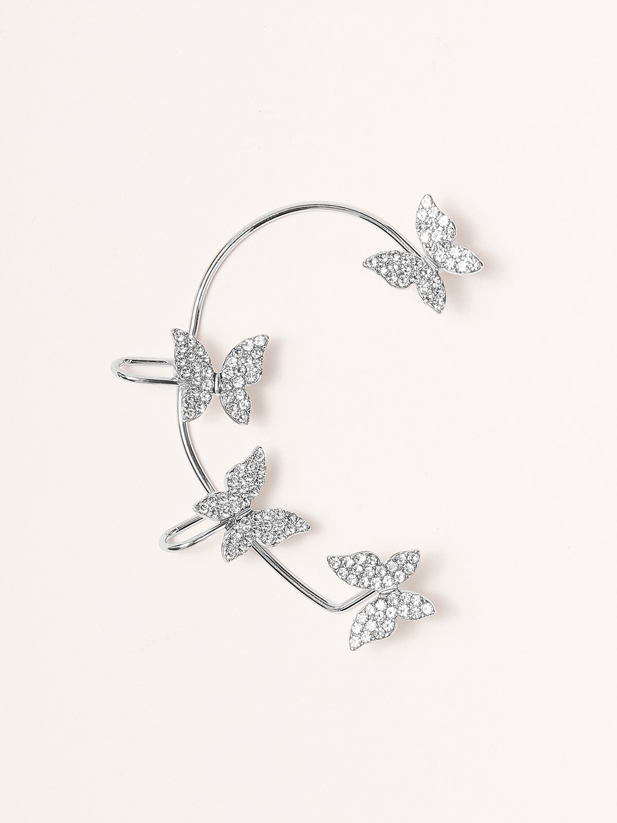 Alloy Rhinestone Cuff Earrings