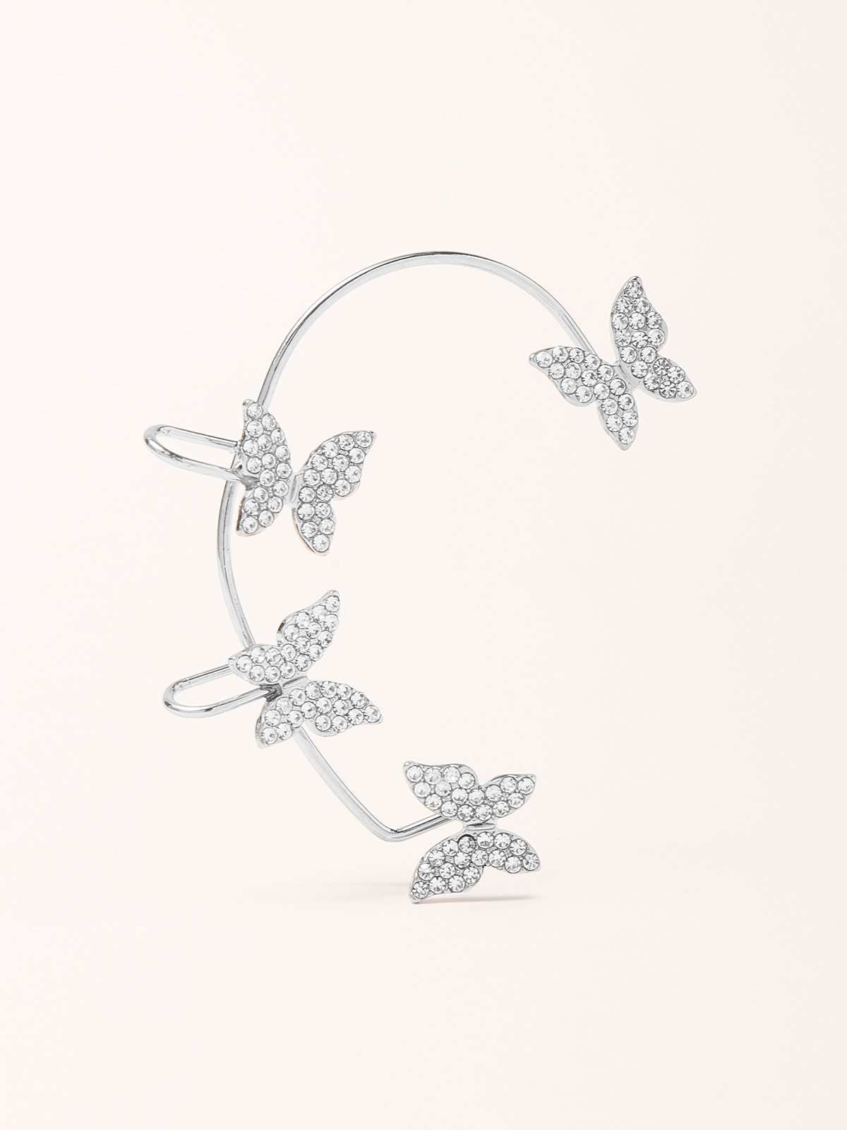 Alloy Rhinestone Cuff Earrings