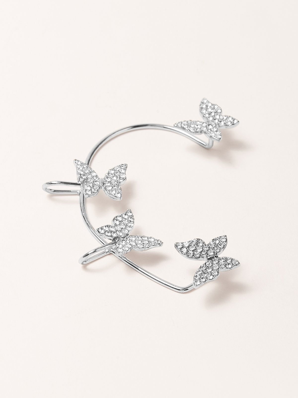 Alloy Rhinestone Cuff Earrings