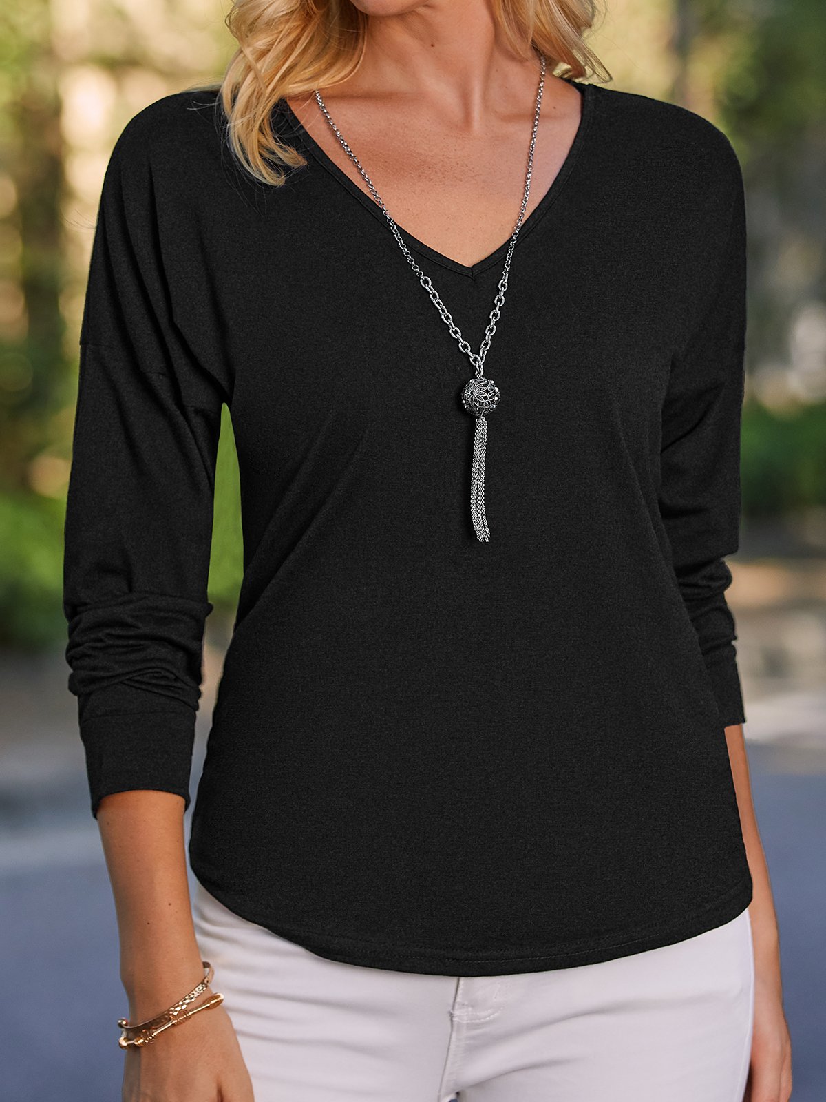 V Neck Jersey T-shirt
