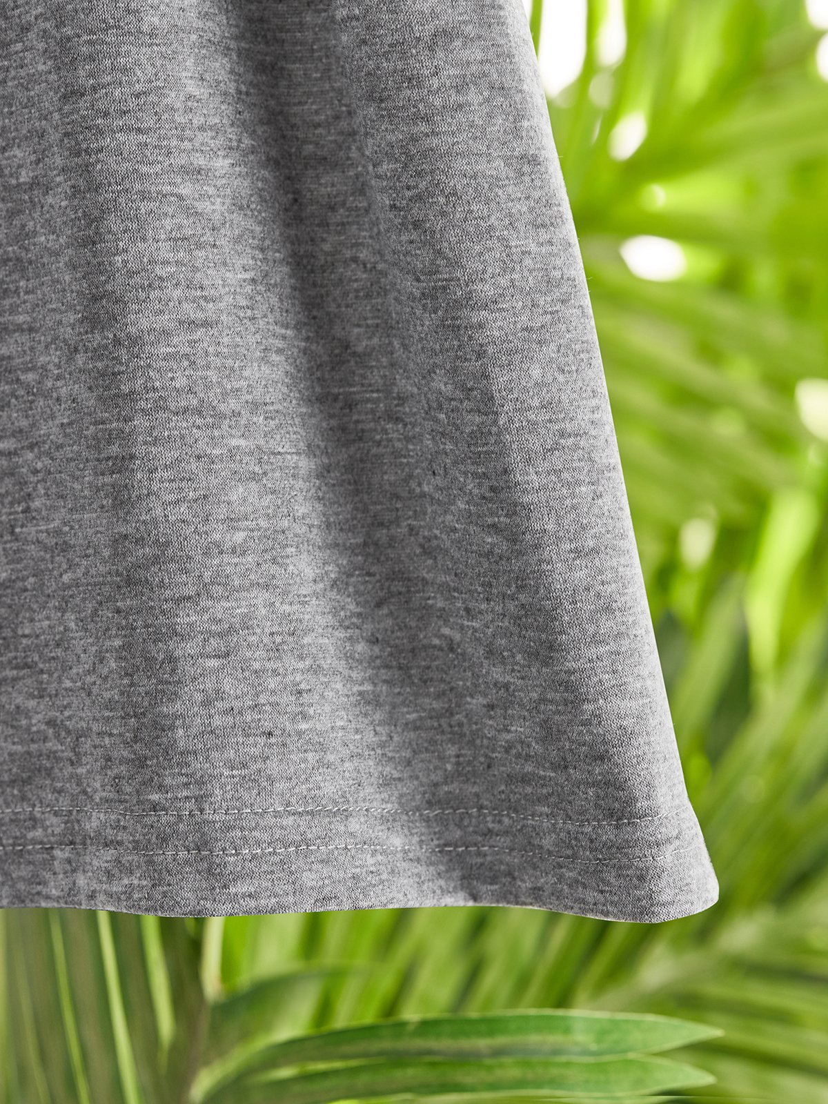 Round Neck Solid Loosen Casual Jersey T-shirt