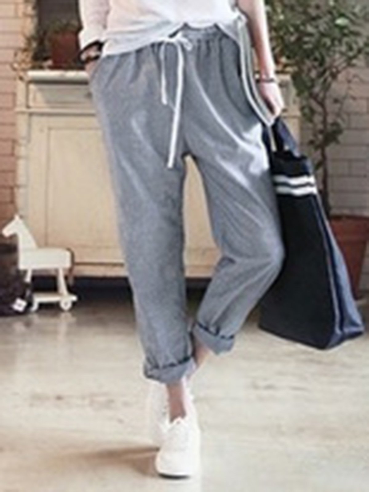 Printed Casual Linen Pants