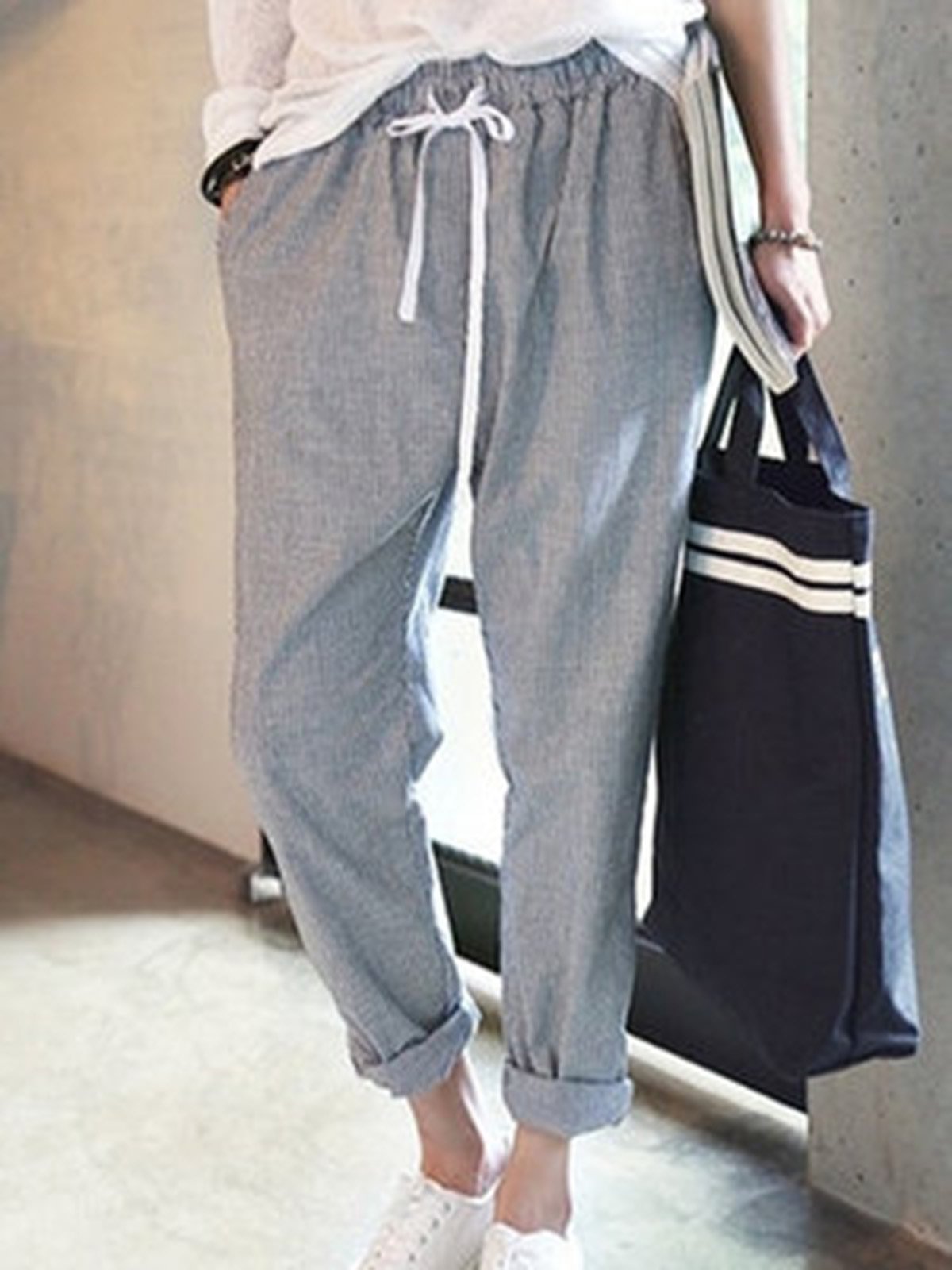 Printed Casual Linen Pants