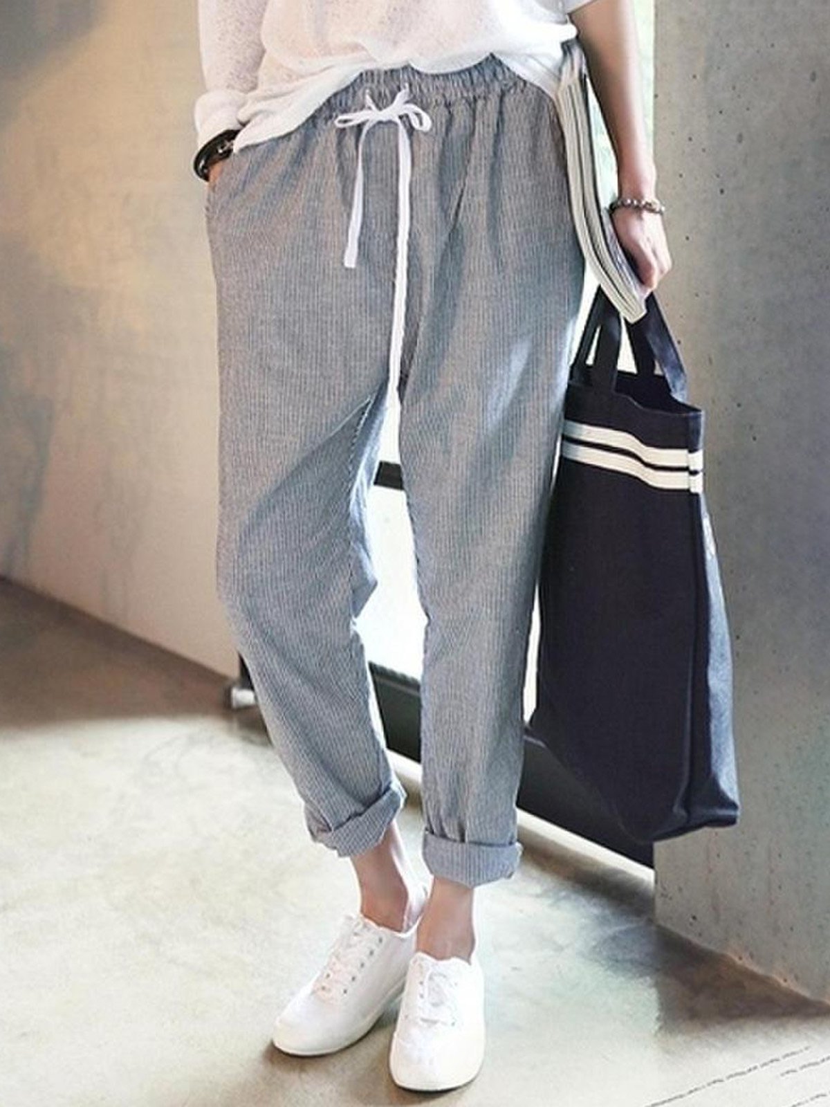 Printed Casual Linen Pants