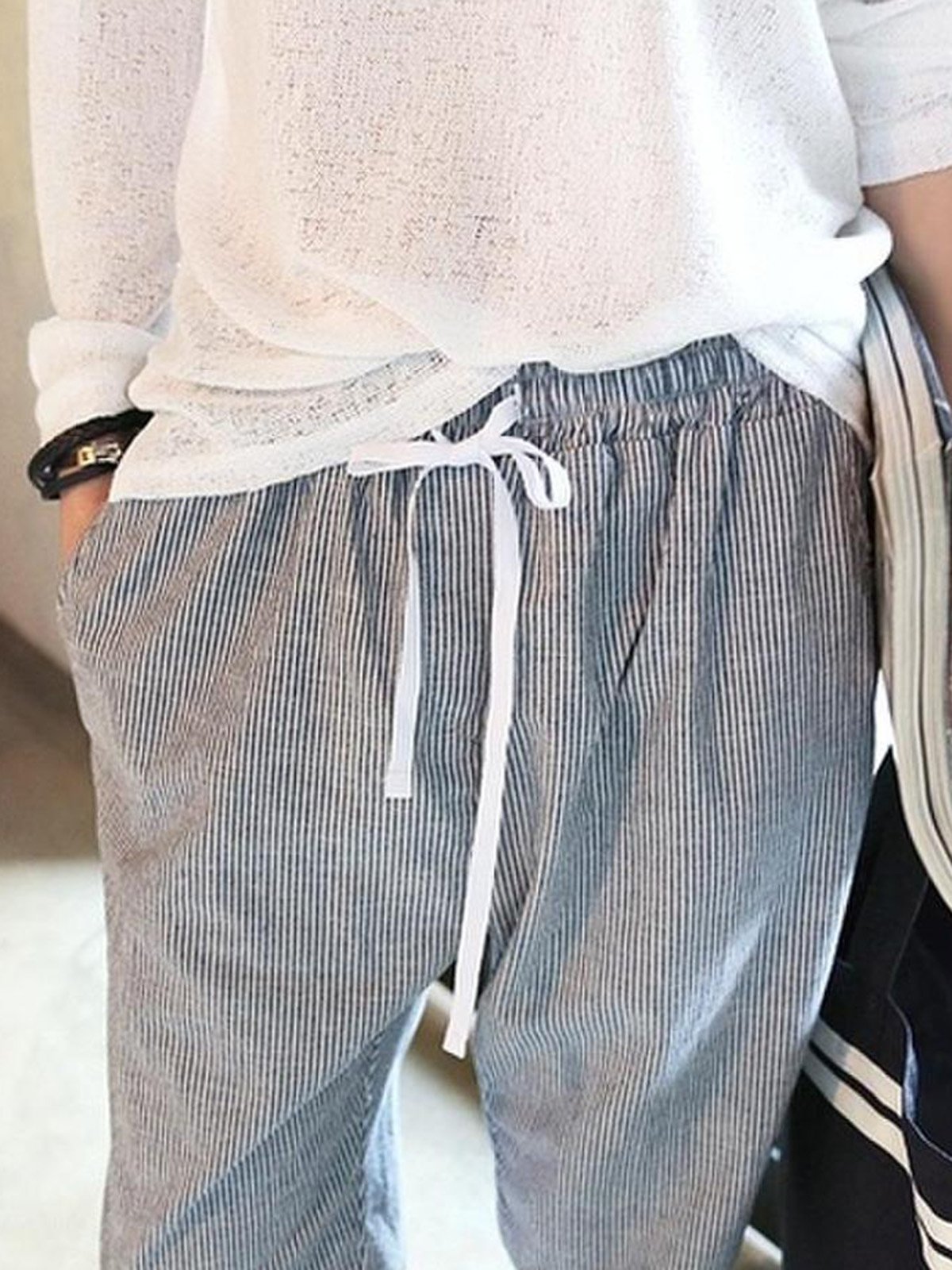 Printed Casual Linen Pants