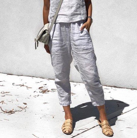 Linen Plain Boho Pants