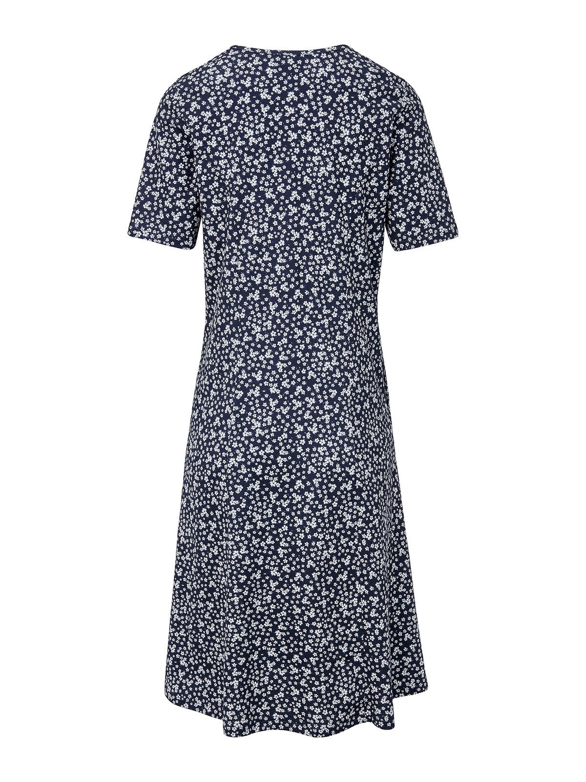Vacation Crew Neck Printed Polyester Fibre Floral Dress