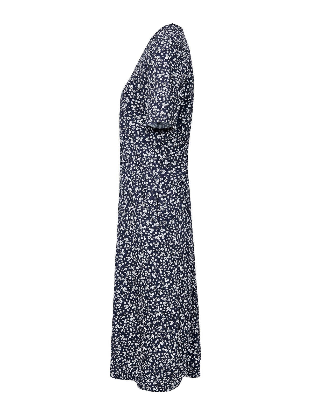 Vacation Crew Neck Printed Polyester Fibre Floral Dress