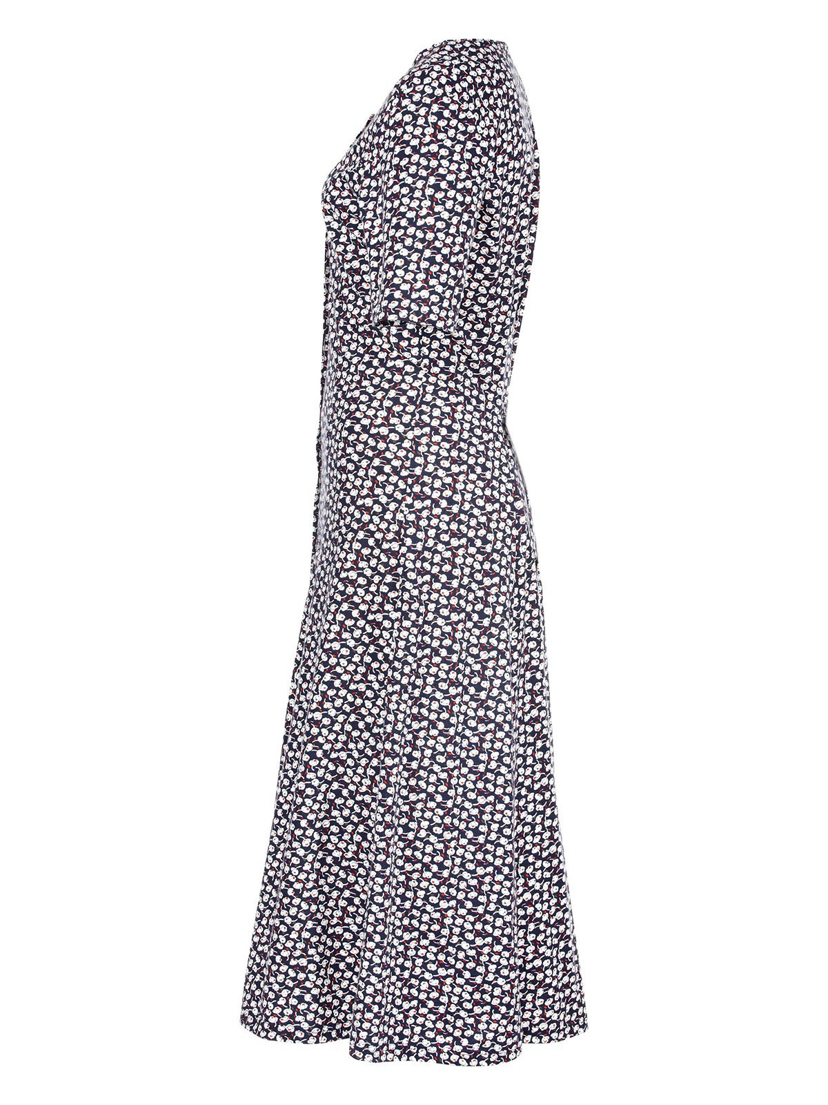 Round Neck Vintage Cotton Blends Printed Floral Dress