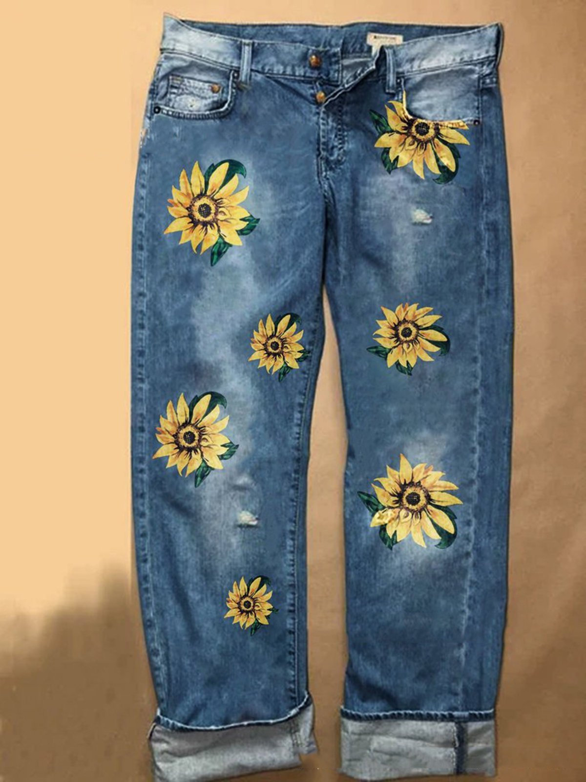 Floral Denim Slim Fit Jeans