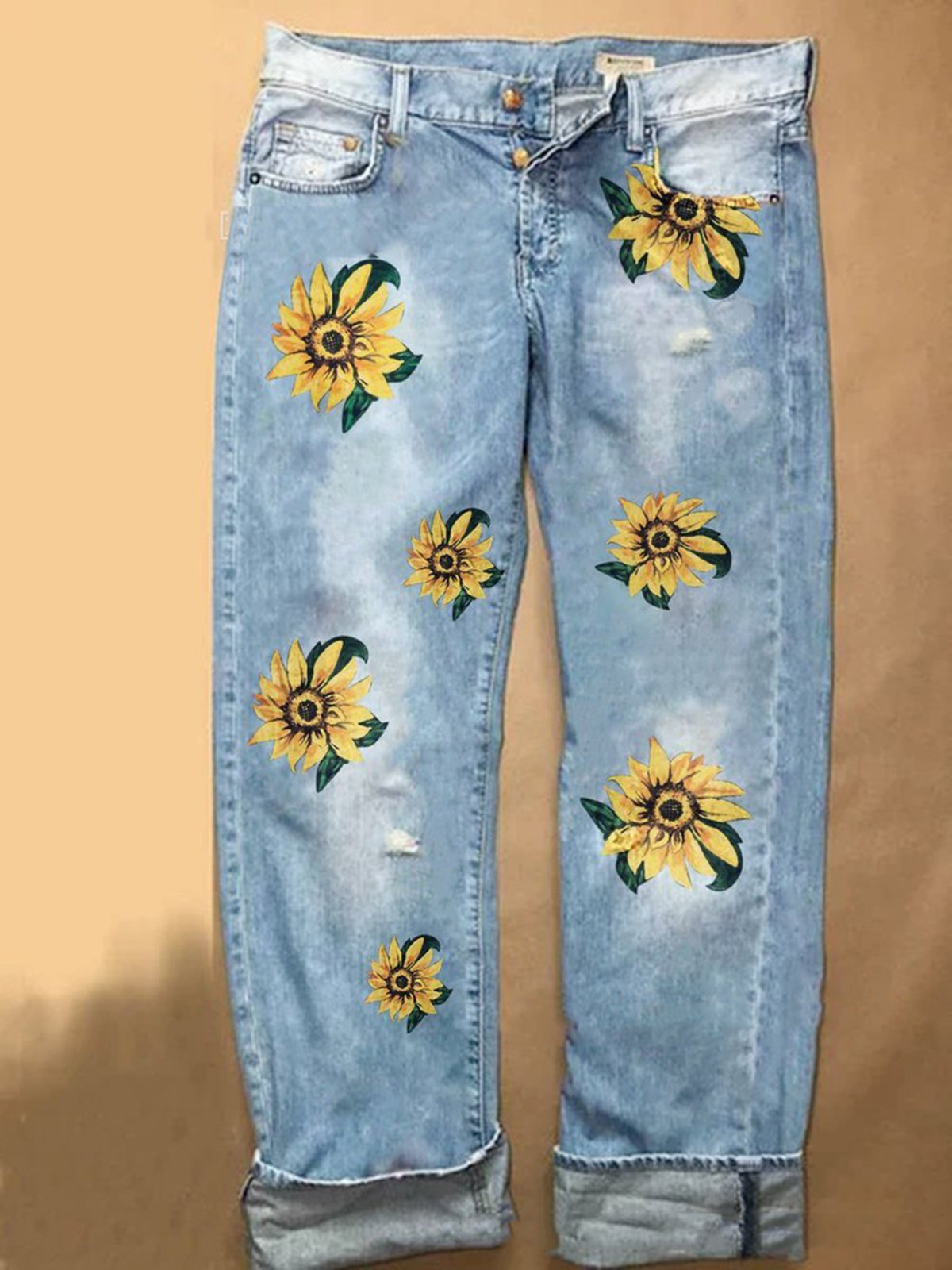 Floral Denim Slim Fit Jeans