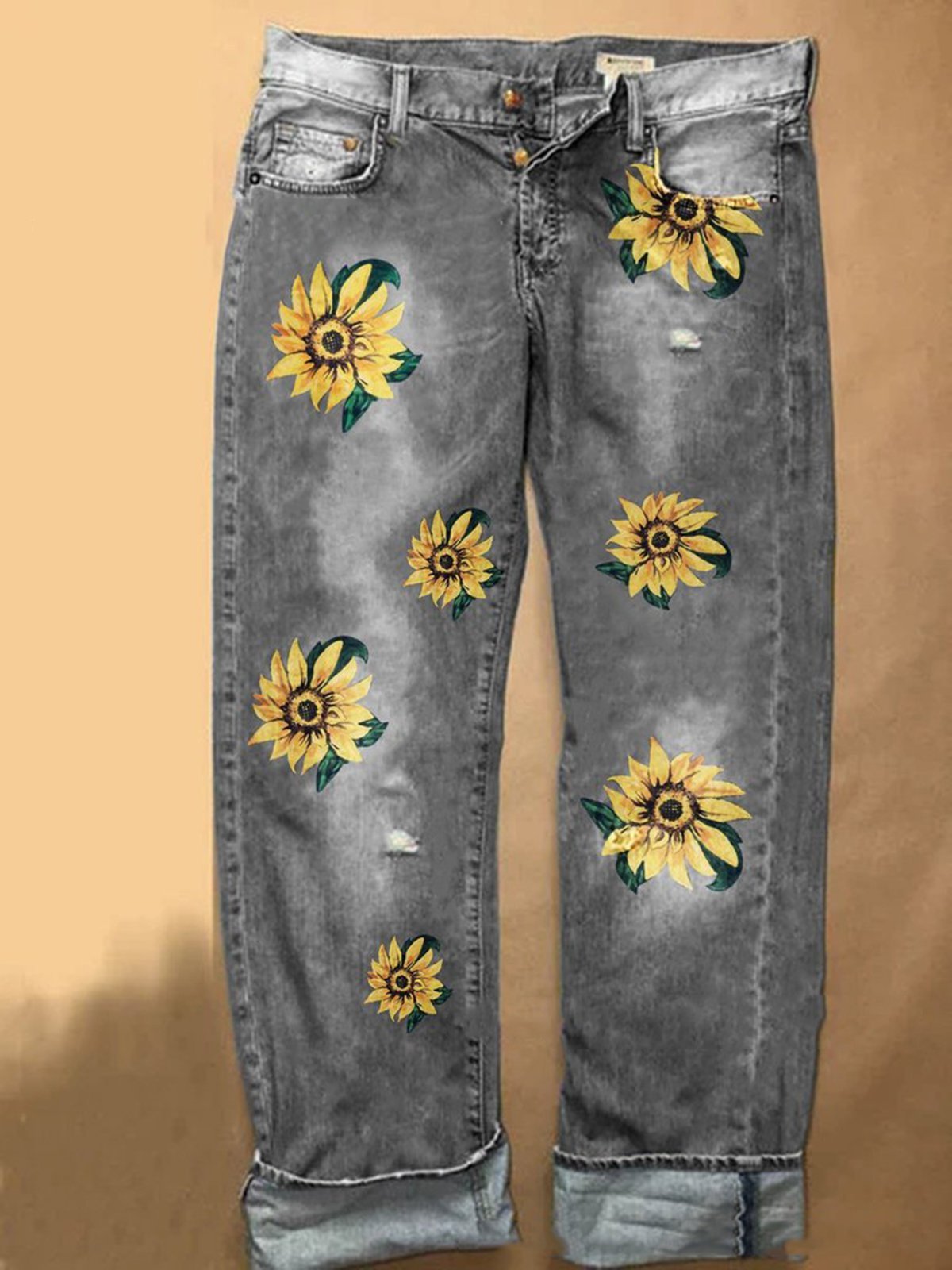 Floral Denim Slim Fit Jeans