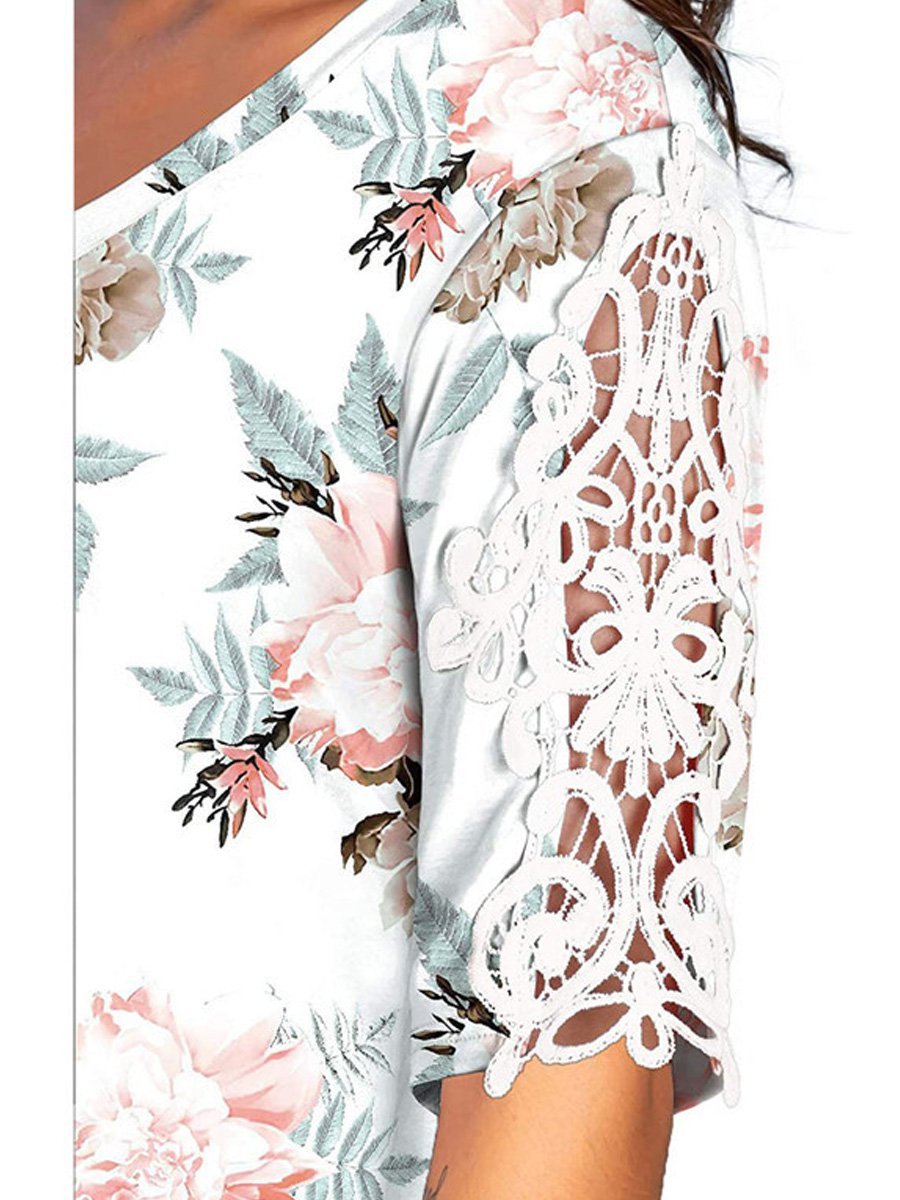 Loosen V Neck Casual T-shirt