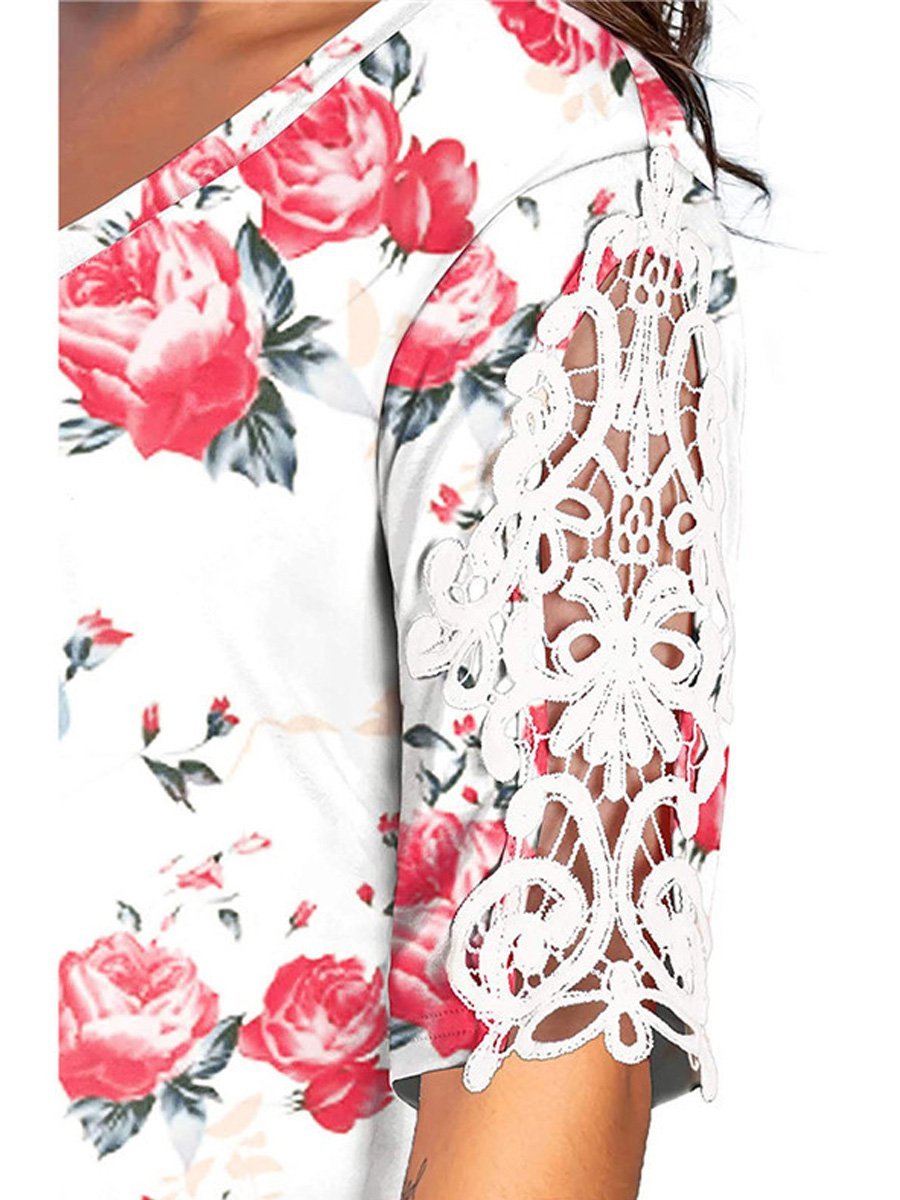 Loosen V Neck Casual T-shirt