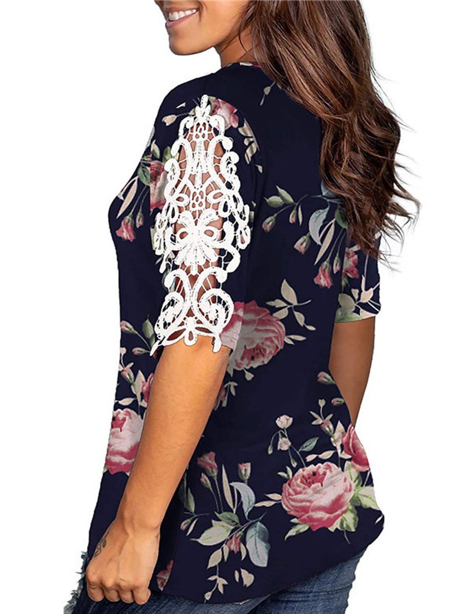 Loosen V Neck Casual T-shirt