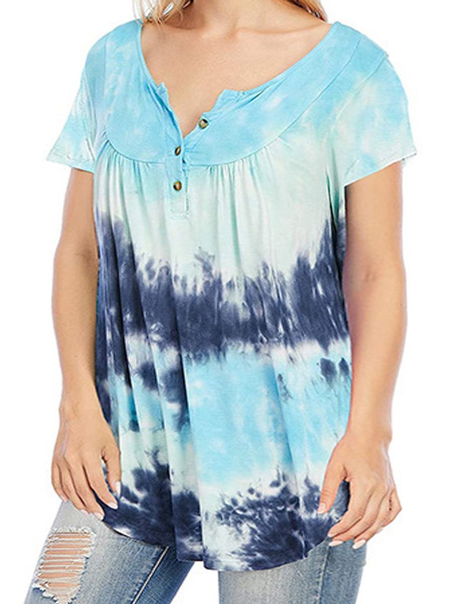 Cotton Casual V Neck Loosen T-shirt