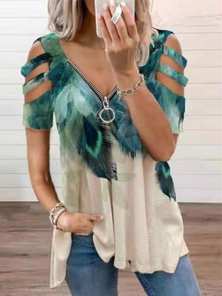 Loosen Casual Round Neck T-shirt