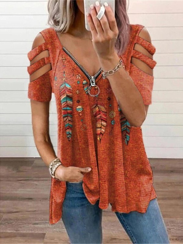 Loosen Casual Round Neck T-shirt