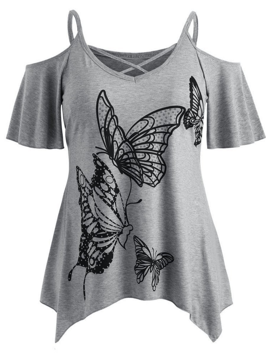 Loosen V Neck T-shirt