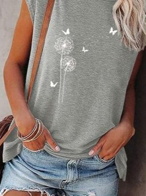 Crew Neck Loosen Cotton T-shirt