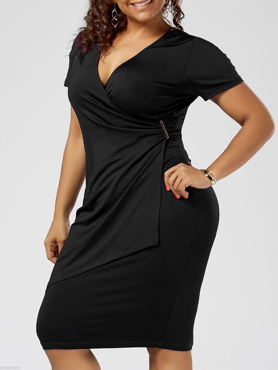 Party Solid Regular Fit Casual Dress