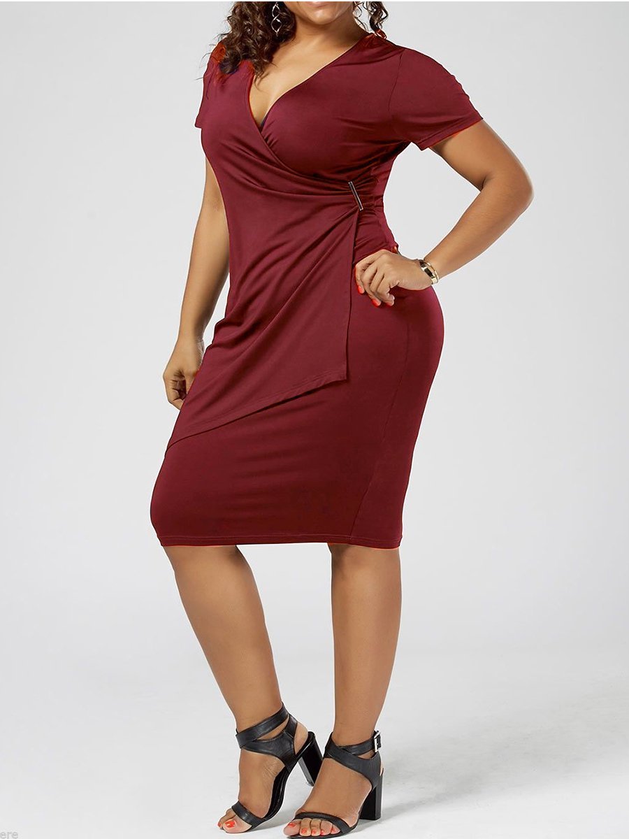 Party Solid Regular Fit Casual Dress