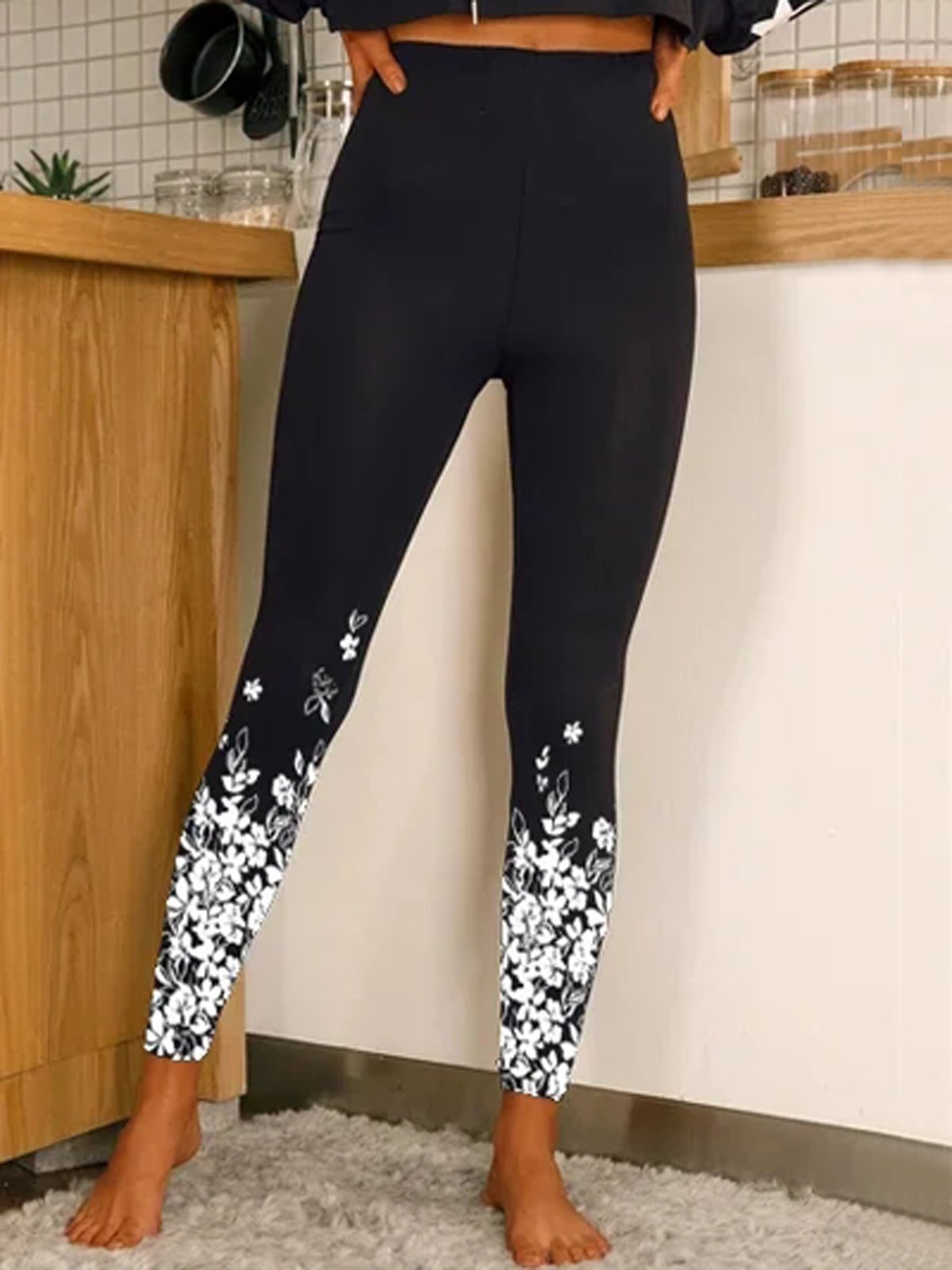 Jersey Casual Floral Leggings