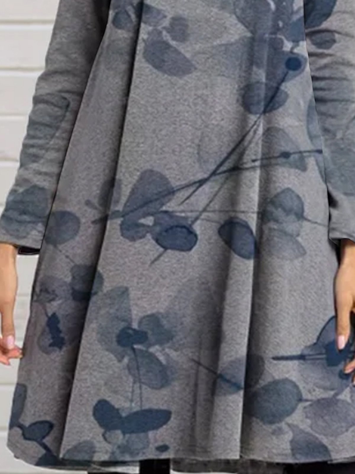 High Neck Plants Vintage Fall Dress