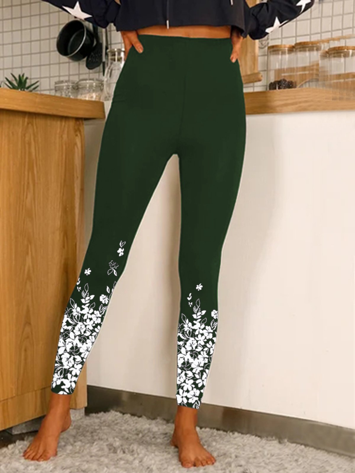 Jersey Casual Floral Leggings