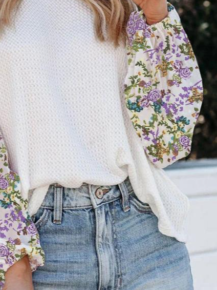 Floral Loosen Casual Long Sleeve Top
