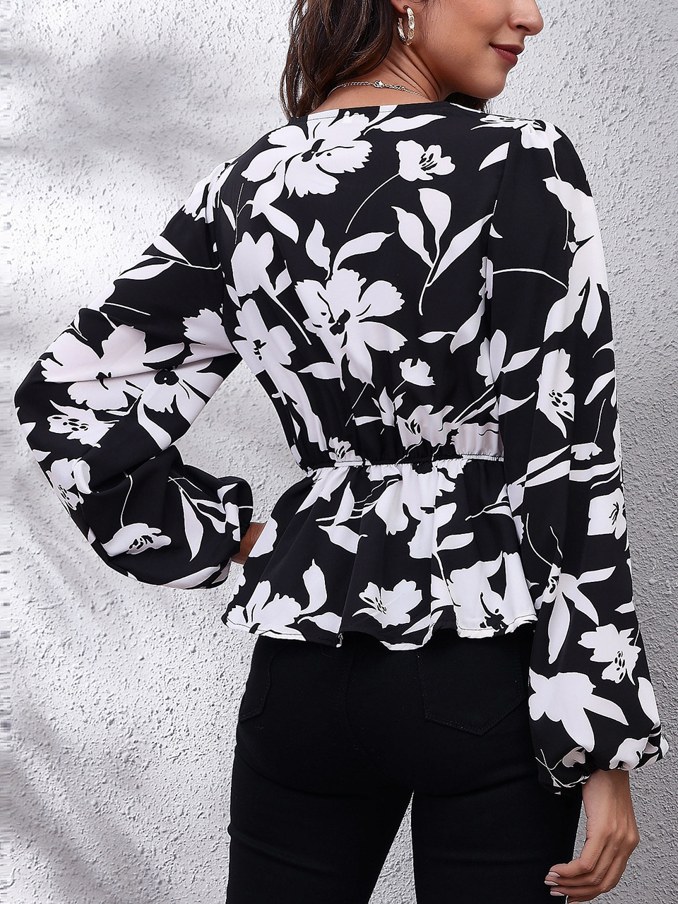 Floral Casual Loosen Long Sleeve Top