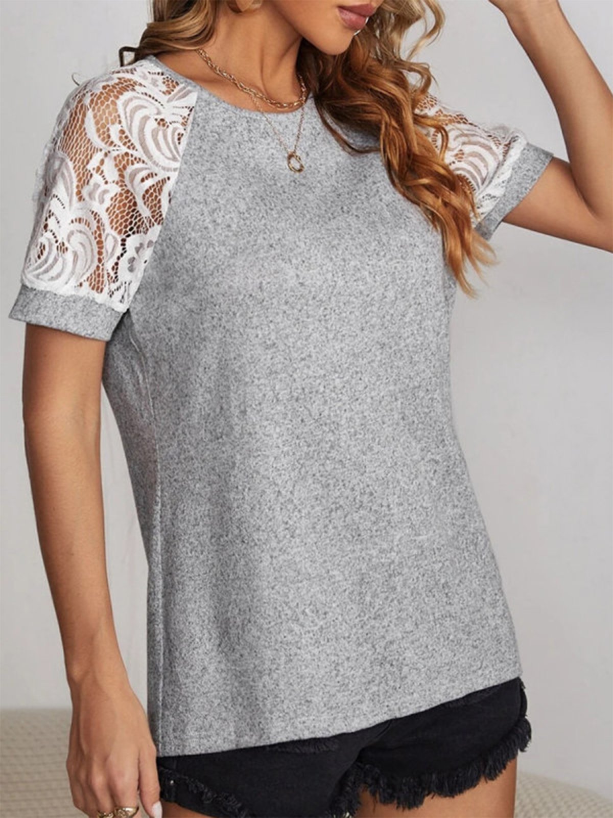 Casual Plain Regular Fit Crew Neck T-shirt