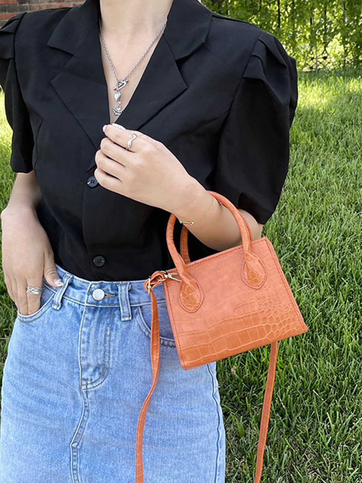 Pu Leather Zipper Women's Bags