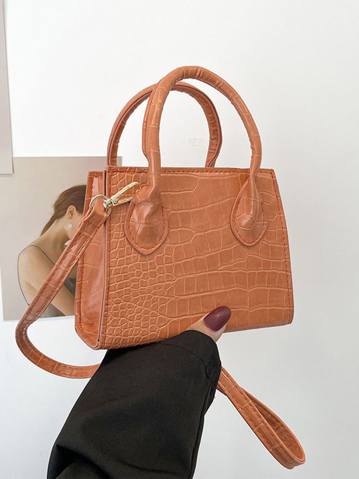 Pu Leather Zipper Women's Bags