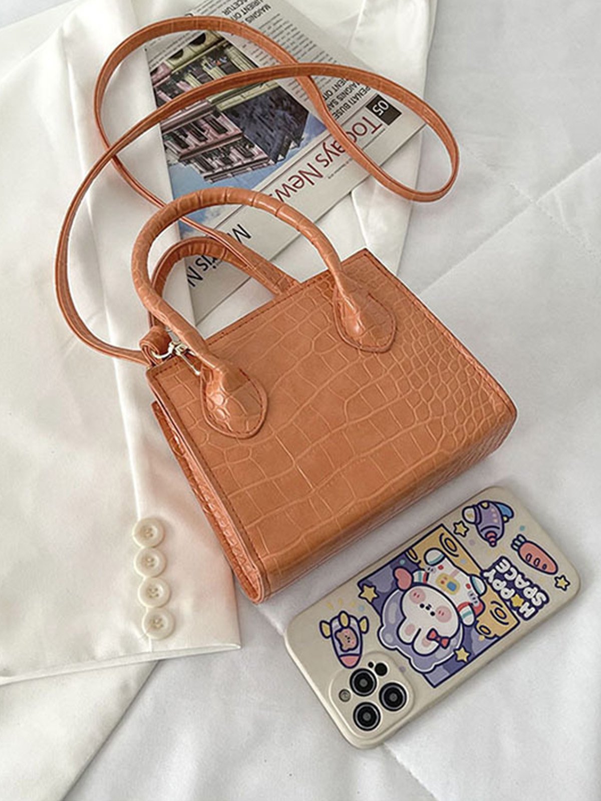 Pu Leather Zipper Women's Bags