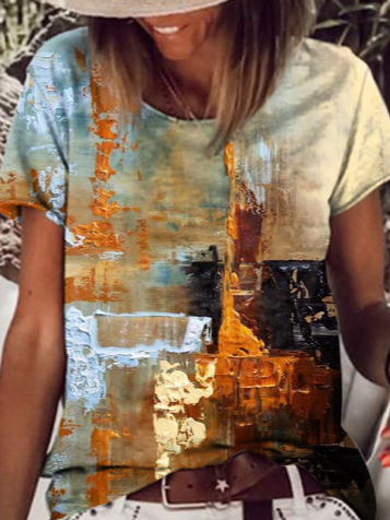 Crew Neck Regular Fit Vacation T-shirt