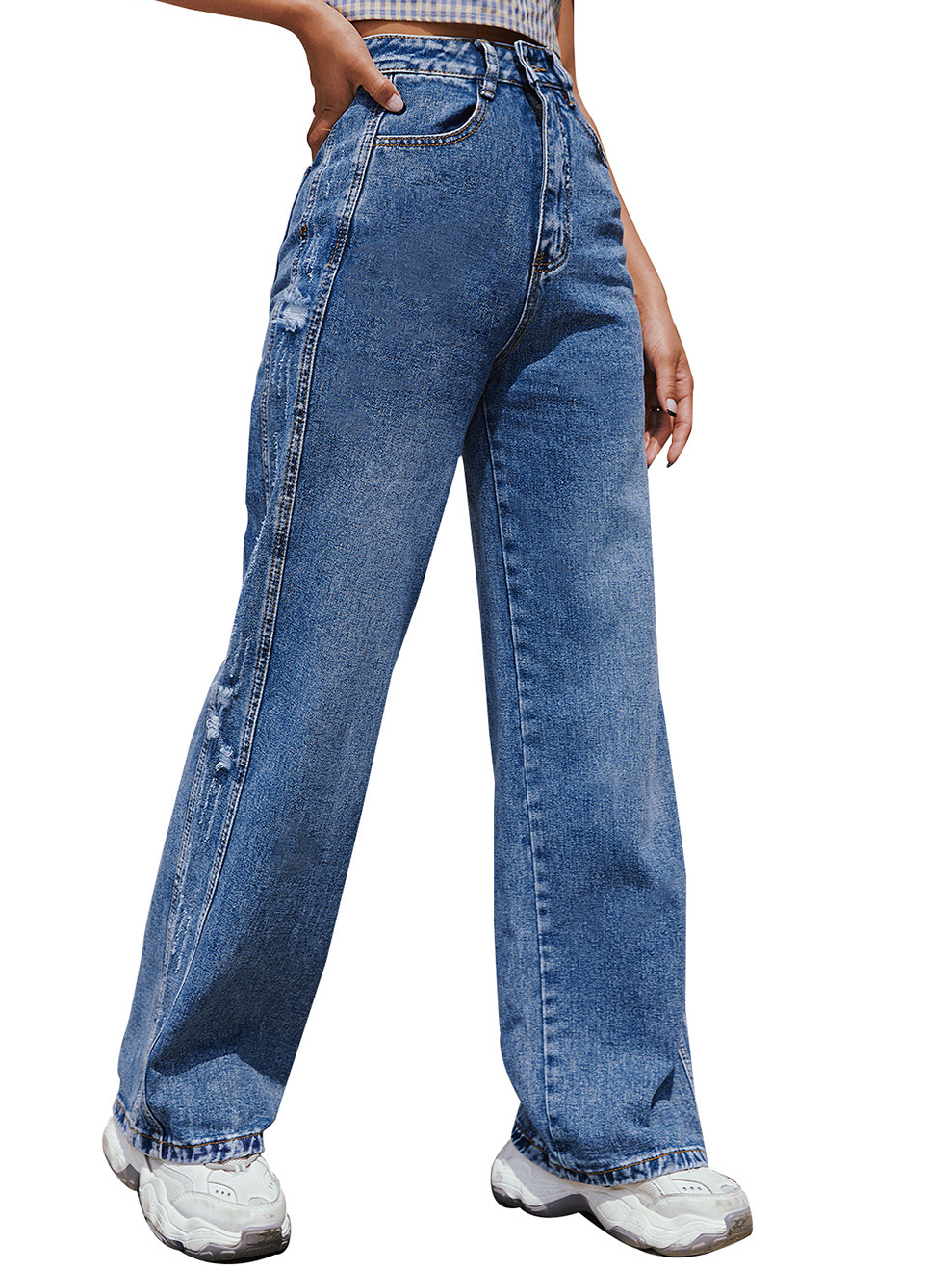 Casual Denim Plain Jeans