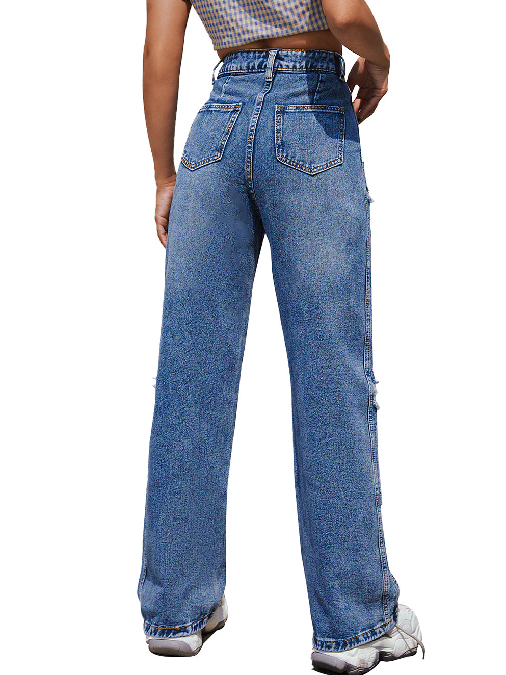 Casual Denim Plain Jeans