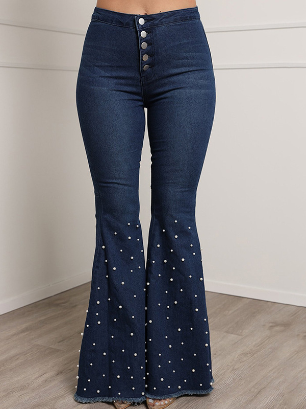 Plain Casual Denim Jeans