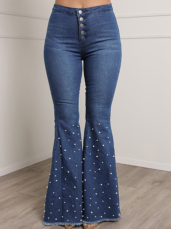 Plain Casual Denim Jeans