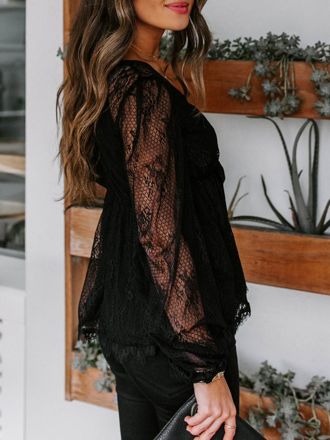 Plain Regular Fit Sexy Long Sleeve Top