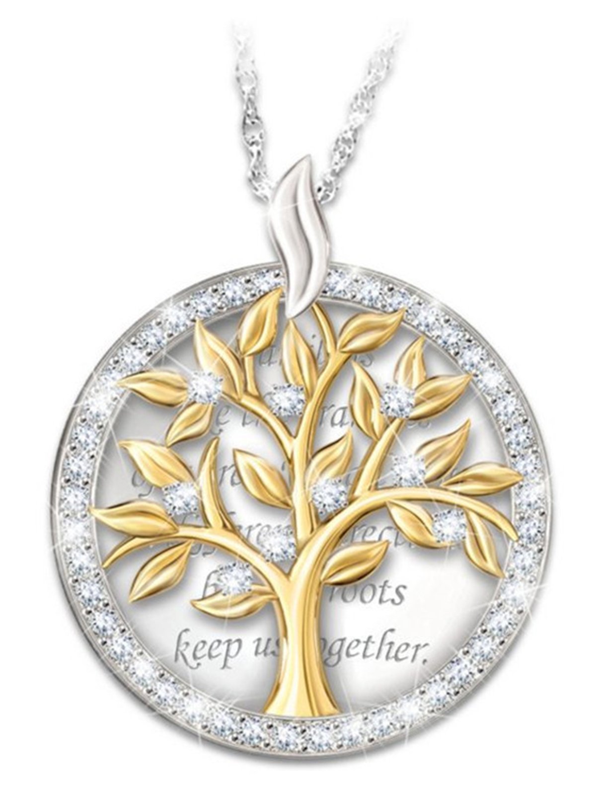 Rhinestone Tree Of Life Necklace