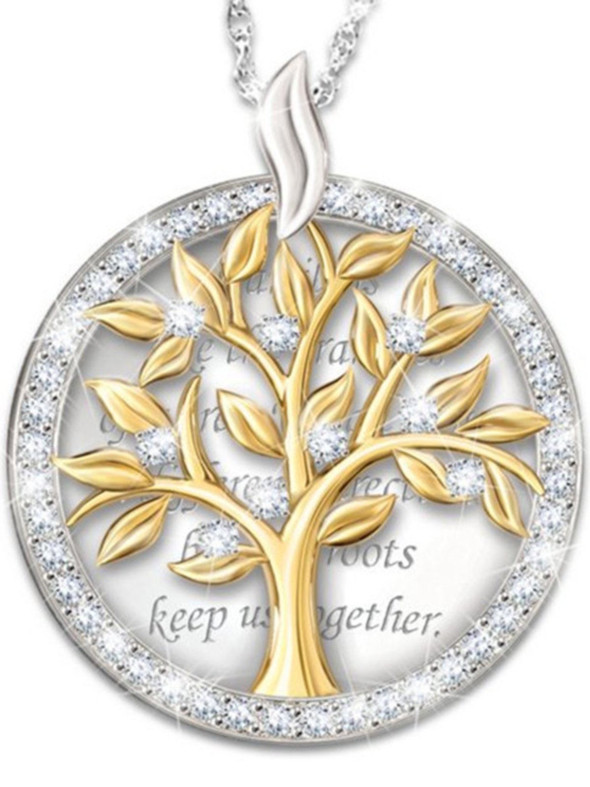 Rhinestone Tree Of Life Necklace
