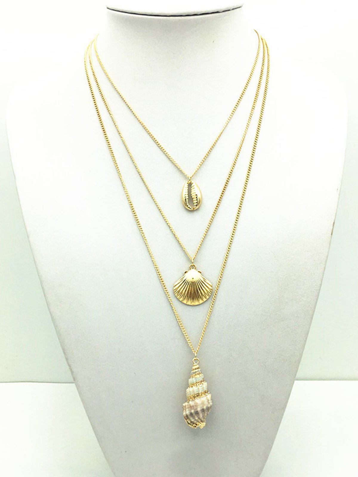 Bohemian Seaside Resort Conch Tower Necklace