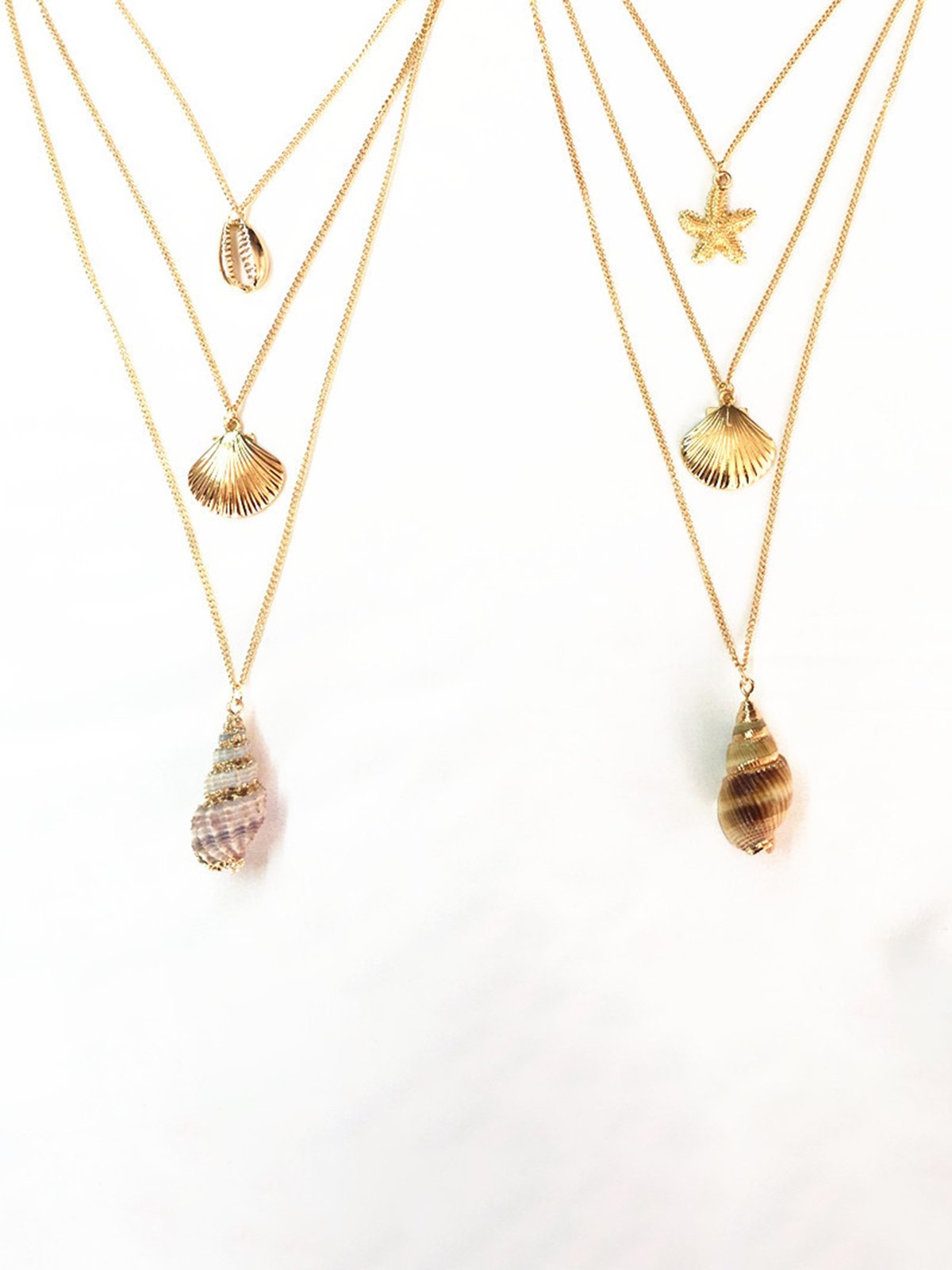 Bohemian Seaside Resort Conch Tower Necklace