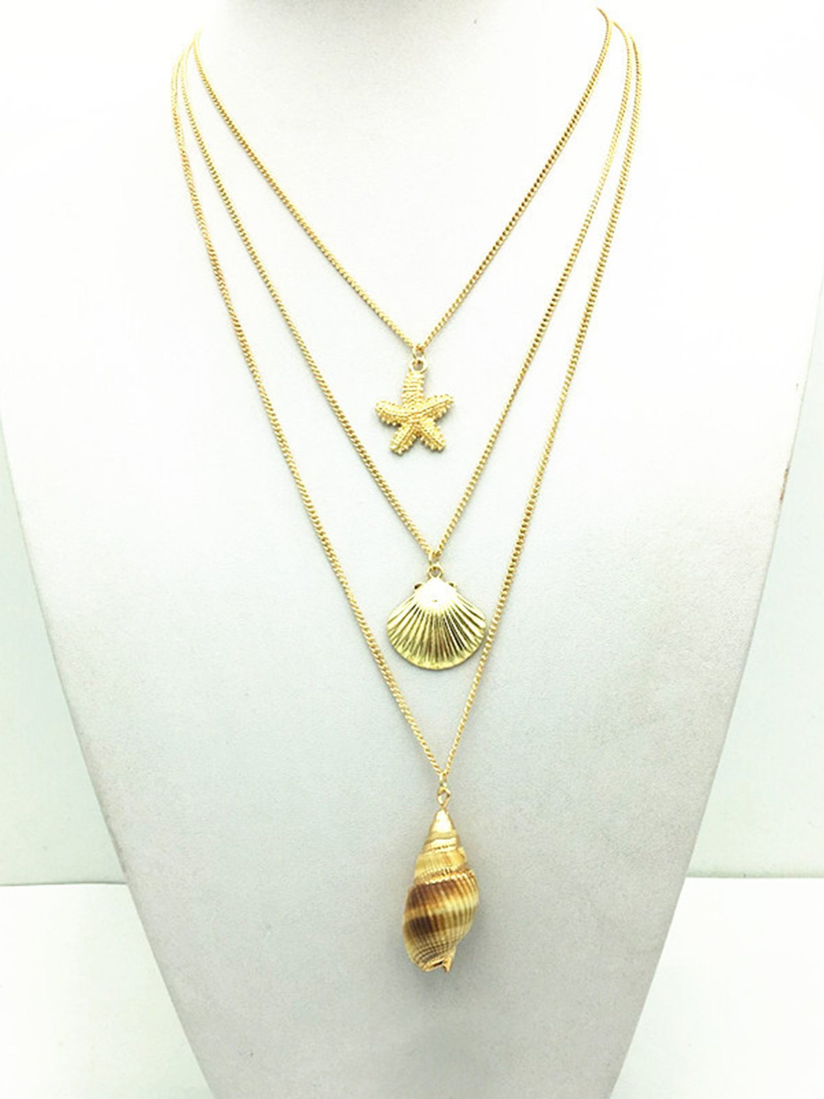 Bohemian Seaside Resort Conch Tower Necklace