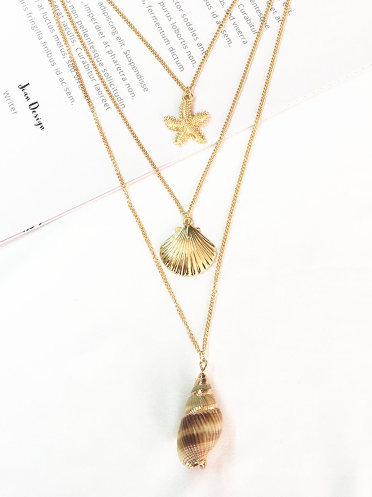 Bohemian Seaside Resort Conch Tower Necklace