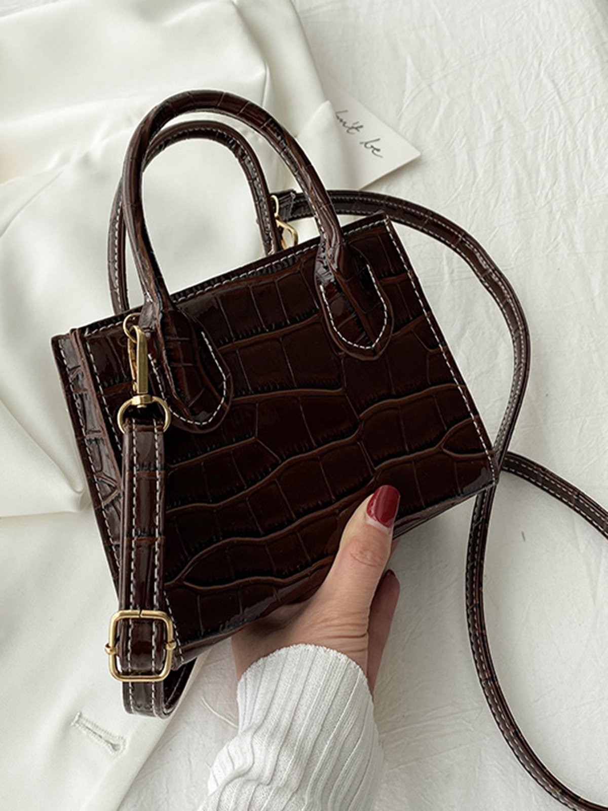 Pu Leather Zipper Women's Bags