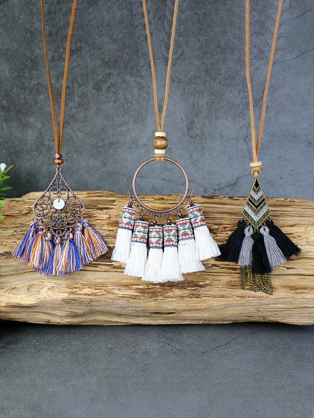 Ethnic Handwoven Tassel Necklace